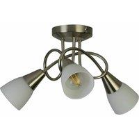3 Light Satin Silver Ceiling Light