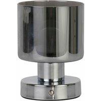 Rechargeable Chrome Smoked Glass Table Lamp