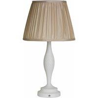 Rechargeable White Candle Table Lamp with Pleated Shade