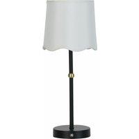 Rechargeable Black Lamp with Scallop Shade