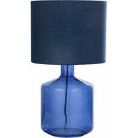 Blue Glass Table Lamp with Shade