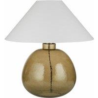 Large Green Glass Table Lamp with Tapered Shade