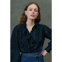 Cora Embroidered Blouse with High Neck