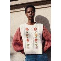 Adela Tabard Jumper with Flowers Embroidery