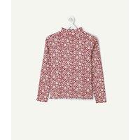 Floral Print Ribbed Turtleneck Jumper