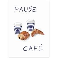 Breakfast Pause Caf Wall Print