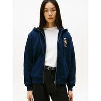 Zip-Up Hoodie with Embroidered Logo