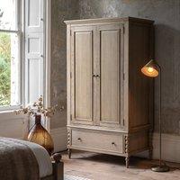 Ames Oak 2 Door 1 Drawer Wardrobe with Pompom Legs