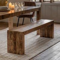 Rustana Weathered Mango Wood 3 Seater Dining Bench (160 cm)