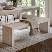 Rustana Whitewash Mango Wood 3 Seater Dining Bench (160 cm)