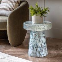 Mendoza Mottled Glass Pedestal Side Table