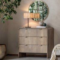 Corven Fluted Mango Wood 3 Drawer Chest