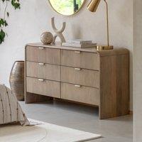 Corven Fluted Mango Wood 6 Drawer Chest
