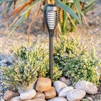 Set of 6 Solar Powered Flame Garden Spike Lights