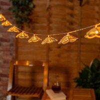 10 x Outdoor Rattan Flower Garden String Lights - Battery Operated