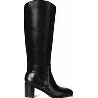 Charly Knee-High Boots in Leather with Block Heel