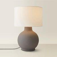 Hand Finished Ceramic Stoneware Table Lamp with Linen Shade