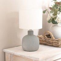 Hand Finished Sandblast Ceramic Table Lamp with Linen Shade