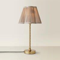Brushed Chrome Bobble Table Lamp with Faux Silk Scallop Shade