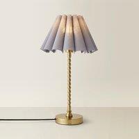 Brushed Gold Bobble Table Lamp with Scallop Pleated Shade