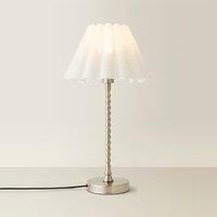 Brushed Chrome Bobble Table Lamp with Scallop Pleated Shade