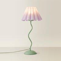 Wiggle Metal Table Lamp Base with Pleated Scallop Shade