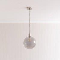 Smoked Glass Globe Single Ceiling Pendant Light