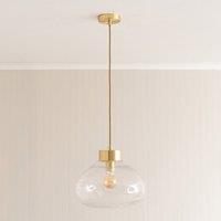 Brushed Metal Ceiling Pendant Light with Spiral Glass Shade