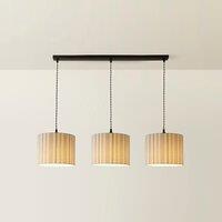 3-Drop Diner Ceiling Pendant Light with Linen Shades