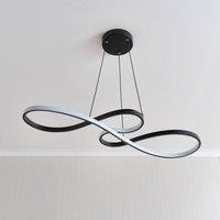 Matte Black Loop Drop Bar LED Ceiling Pendant Light
