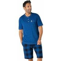 Short Pyjamas with Grandad Collar and Checked Shorts