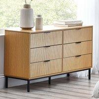 Gia Slatted Oak 6 Drawer Chest
