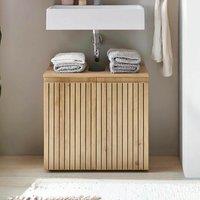 Tomas Slatted Wood 2 Door Under Sink Cabinet