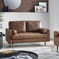 Hadley Mid-Century Faux Leather 2 Seater Sofa