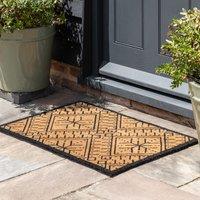 Contrasting Black/Natural Doormat