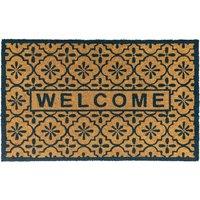 Welcome Black Patterned Doormat