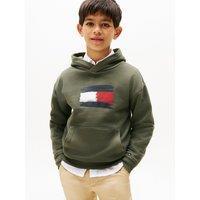 Fleece Hoodie with Flag Print