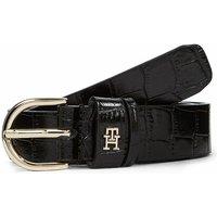 Effortless 2.5cm Croc Belt in Leather