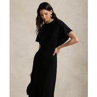 Long Flared Maxi Dress with Short Sleeves