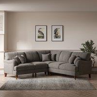 Emeline Soft Brushed Corner Sofa with Castor Legs