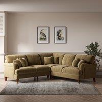 Emeline Velvet Corner Sofa with Castor Legs