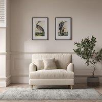 Emeline Tonal Basket Weave Snuggle Chair with Oak Legs