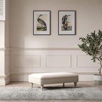 Emeline Tonal Basket Weave Footstool with Oak Legs