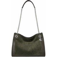 Suede Leather Handbag with Chain Shoulder Strap
