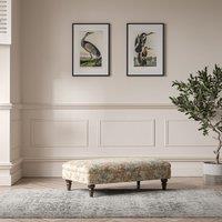 Emeline Floral Chenille Footstool with Turned Feet