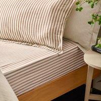 Hebden Mlange Stripe 100% Cotton Fitted Sheet