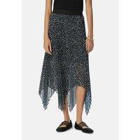 Pleated Midi Skirt with Polkadots and Elasticated Waistband