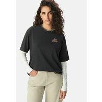 Short Sleeve Crew Neck T-Shirt with Printed Back