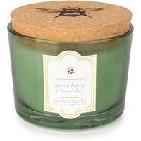 Two Wick Glass Candle with Cork Lid in Spiced Honey & Lavender