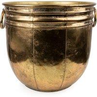 30cm Large Metal Planter in Antique Gold Finish